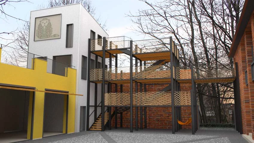 Render della futura corte di Cascina Martesana